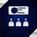 Silver Training, presentation icon isolated on dark blue background. Vector Illustration Royalty Free Stock Photo