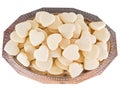 Silver tray with shortbreads hearts. Royalty Free Stock Photo