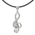 Silver Treble Clef Coulomb with Rope. 3d Rendering