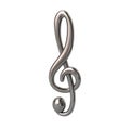 Silver treble clef 3d illustration