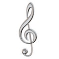 Silver treble clef 3D