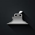 Silver Tree stump icon isolated on black background. Long shadow style. Vector Royalty Free Stock Photo