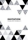 Silver triangle pattern background for invitation card or holida festival party poster design template of triangle modern trendy g Royalty Free Stock Photo