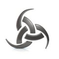 Silver triple horn of Odin 3d illustration Royalty Free Stock Photo