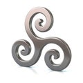 Silver triple spiral symbol Royalty Free Stock Photo