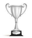 Silver trophy cup award on white Royalty Free Stock Photo