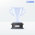 Silver Trophy cup icon symbols. champions rewards ceremony, success, 2rd winner concept. 3D vector isolated illustration design. Royalty Free Stock Photo