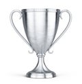 Silver trophy cup isolated on a white background Royalty Free Stock Photo