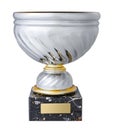 A silver trophy cup, isolated on a white background design element Royalty Free Stock Photo