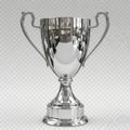 Silver trophy cup isolated on white background isolated on white background Royalty Free Stock Photo