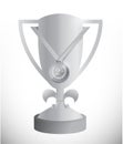 Silver trophy cup and medal illustration Royalty Free Stock Photo