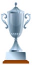 Silver trophy cup. Second place metal award Royalty Free Stock Photo