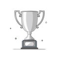 Silver Trophy Cup Vector Illustration - Award, Victory, Competition, Achievement Royalty Free Stock Photo