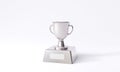 silver trophy cup on white background. Royalty Free Stock Photo