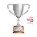 Silver Trophy Cup. Winner Concept. Award Design. Isolated On White Background Vector Illustration Royalty Free Stock Photo