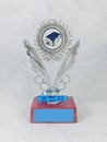Silver trophy prize close up. Royalty Free Stock Photo