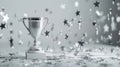 The silver trophy with stars.AI generated image Royalty Free Stock Photo