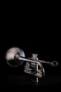 Silver trumpet isolated Royalty Free Stock Photo