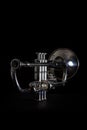 Silver trumpet isolated Royalty Free Stock Photo