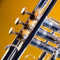 Silver Trumpet Isolated On Gold Royalty Free Stock Photo