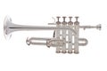 Silver trumpet over white background Royalty Free Stock Photo