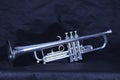 Silver Trumpet in Profile Royalty Free Stock Photo