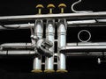 Silver Trumpet Valves Royalty Free Stock Photo
