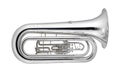 Silver Tuba, Tuba, Tubas Brass Music Instrument Isolated on White background Royalty Free Stock Photo