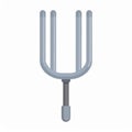 Silver Tuning Fork Medical Equipment for Sound Therapy on a White Background Royalty Free Stock Photo