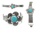 Silver and turquoise gemstone bracelet