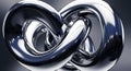 Abstract Infinity Loop in Chrome Royalty Free Stock Photo