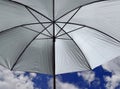 silver umbrella in the sky Royalty Free Stock Photo