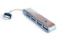 Silver USB hub Royalty Free Stock Photo