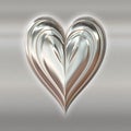 Silver valentines metal heart Royalty Free Stock Photo