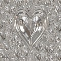 Silver valentines metal heart