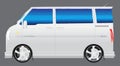 Silver van.Japanese kei car vector illustration.