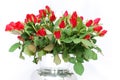 Silver vase with bunch of red roses 3 Royalty Free Stock Photo