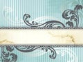 Silver Victorian vintage banner, horizontal Royalty Free Stock Photo
