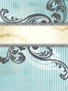 Silver Victorian vintage banner, vertical Royalty Free Stock Photo