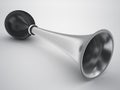 Silver vintage bicycle air horn on white Royalty Free Stock Photo