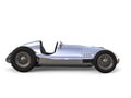 Silver vintage race sports car - side view Royalty Free Stock Photo