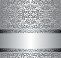 Silver vintage repetitive wallpaper design