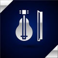 Silver Violin icon isolated on dark blue background. Musical instrument. Vector