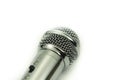 Silver vocal microphone high angle view Royalty Free Stock Photo