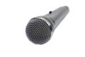 Silver vocal microphone perspective view