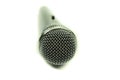 Silver vocal microphone perspective view