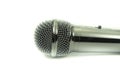Silver vocal microphone side view