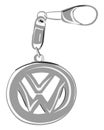 Keychain Volkswagen, vector or color illustration