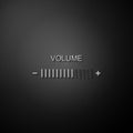 Silver Volume adjustment icon isolated on black background. Long shadow style. Vector