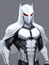 silver warrior with armor on dark background, Ai Generated